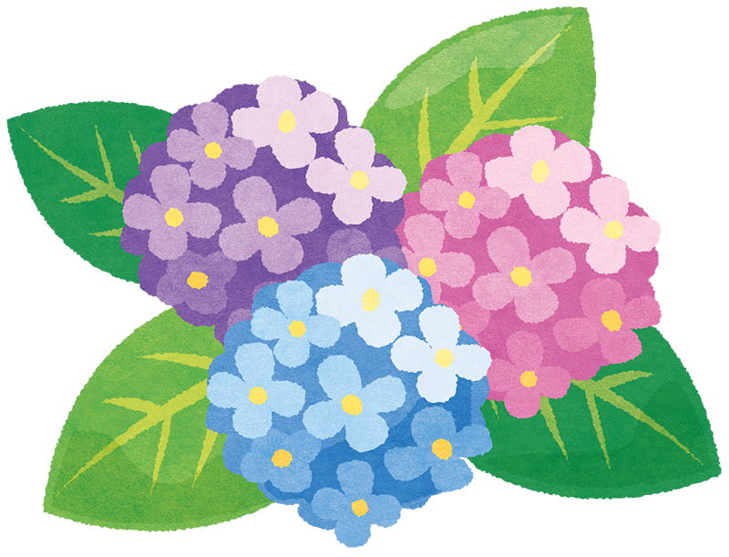 通所利用でつくる丸シールアート　紫陽花②