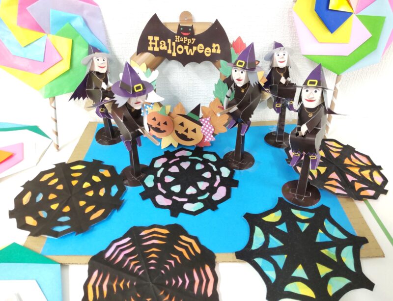 魔女たちが完成!ハロウィンの作品と一緒に飾りました🎃Vol.2